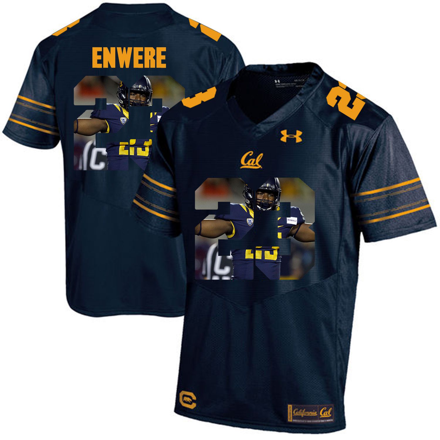 Men California Golden Bears #23 Vic Enwere Dark blue Customized NCAA Jerseys1